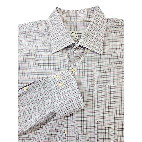 Peter Millar XL Crown Clarence Cotton Blend Sport Shirt Button Up EUC - Picture 2 of 4